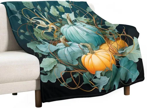 Miniatura 10 de Manta de vellón con estampado botánico de flores de terracota y primavera, manta de franela para el hogar, cama, sofá para niños y adultos, 70 x 80