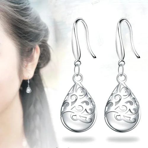 Miniatura 2 de Pendientes colgantes de plata de ley 925 con filigrana "Wishing Tree" para mujer