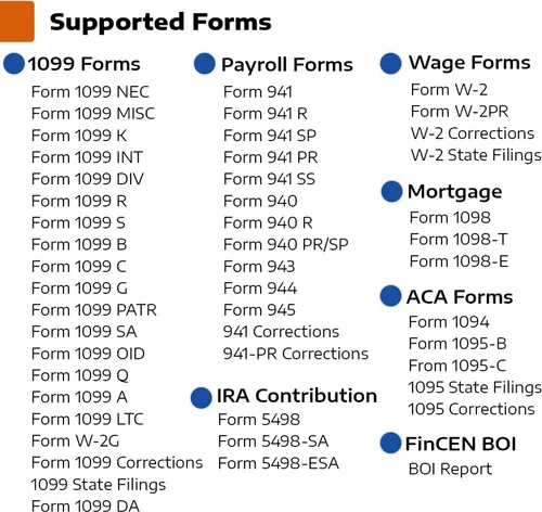 Miniatura 2 de (2025) TFA Software for Tax Form Filing, Print, Mail, and efile W2 and 1099 Forms for Windows and Mac