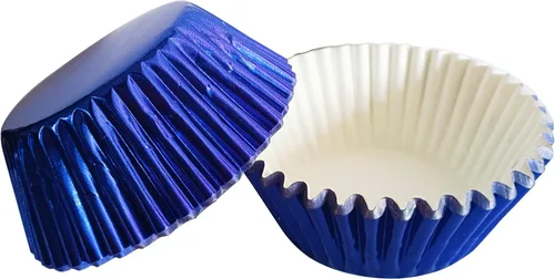 Miniatura 14 de Forros para cupcakes de papel de aluminio negro, 100 tazas de papel metálico para hornear para fiestas de cumpleaños, bodas o baby showers