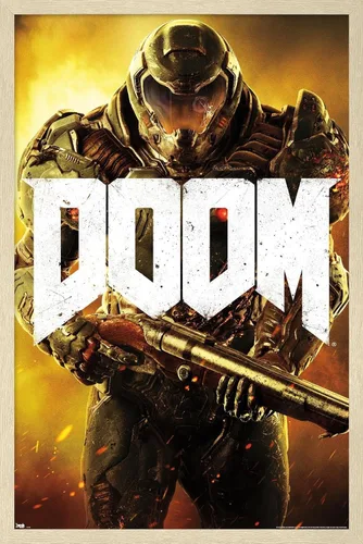Miniatura 11 de Doom - Póster de pared marino, 22.4 pulgadas de largo x 14.7 pulgadas, versión enmarcada en madera de granero
