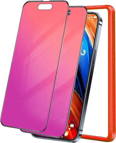 Paquete de 2 protectores de pantalla de privacidad compatibles con iPhone 14 Pro Max de 25 grados, vidrio templado antiespía, marco de fácil Para