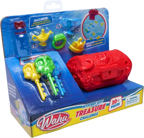 Miniatura 6 de Wahu Mystery Key Treasure Challenge - Juego de juguetes de buceo para niños a partir de 5 años, cofre del tesoro submarino y juego de búsqueda