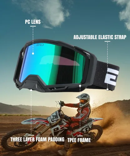 Miniatura 3 de CRG Sports Gafas de motocicleta ATV Dirt Bike Gafas Off Road Racing Motocross Gafas para hombres, mujeres y adultos