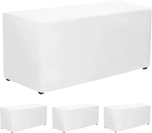 Miniatura 17 de PLOYMONO - Juego de 2 manteles ajustables, mantel de longitud hasta el suelo para mesa rectangular de 4 pies (122x61 cm) de poliéster, ideal