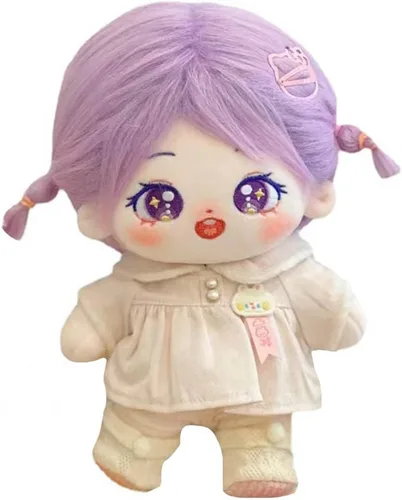 Miniatura 27 de niannyyhouse Muñeca de peluche de 7.9 in para niña, cuerpo de peluche humanoide, sin atributo, 8 pulgadas, cuerpo normal, ropa de vestir, regalos
