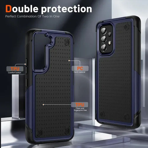 Miniatura 99 de Jeylly Compatible con Samsung Galaxy A22 5G Funda, Funda Samsung A22 5G con 2pcs protectores de pantalla de vidrio templado