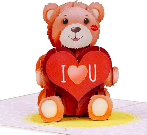 Miniatura 7 de Paper Love Tarjeta desplegable 3D para casa de perro, para el día de San Valentín, cumpleaños, día de la madre, adultos o niños, todas