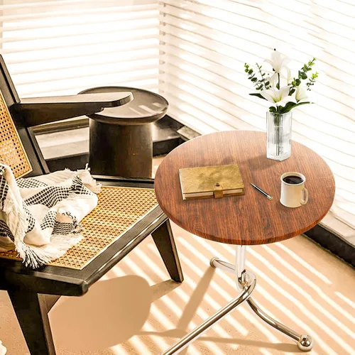 Miniatura 4 de Mesa auxiliar redonda pequeña 15.75 ″ x19.69 ″ - Mesas auxiliares modernas para espacios pequeños y sala de estar