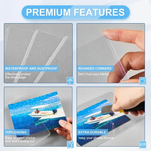 Miniatura 3 de 20 fundas rígidas para tarjetas de 5 x 7 pulgadas, protectores rígidos para tarjetas, protectores de hojas de páginas, de plástico duro, carga