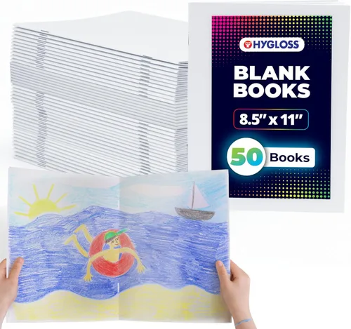 Miniatura 11 de Hygloss Libros en Blanco - Paquete de 10 unidades – 8.5" x 11" A4 Varios Colores – Libros en Blanco de Tapa Blanda para Niños para Escribir