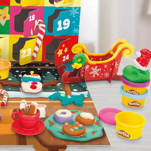 Miniatura 8 de Calendario de Adviento de Play-Doh para niños, cuenta regresiva de 24 días, múltiples regalos sorpresa detrás de cada puerta, manualidades y artes