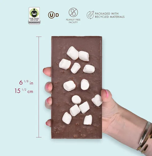 Miniatura 4 de Chuao Chocolatier Oh My S'mores Barras de chocolate con leche, chocolate gourmet artesano europeo sin conservantes, para cestas de regalo, Navidad