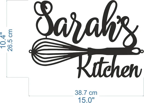Miniatura 3 de Letrero de cocina de metal personalizado, letrero con nombre personalizado para decoración de granja, arte de pared para la cocina de mamá, regalo