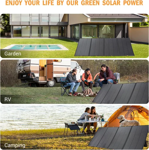 Miniatura 7 de Panel solar portátil de 800 W, 2 piezas de 400 W, panel solar plegable de respaldo de energía, cargador solar de salida de 36 V para estación