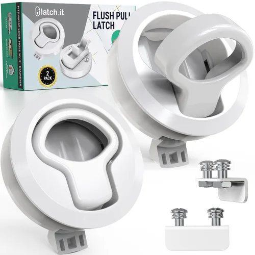 Miniatura 7 de LATCH.IT Paquete de 2 pestillos para escotilla de RV y barco Montaje negro al ras – Pestillo de golpe para RV y cerradura de tapa de barco Se