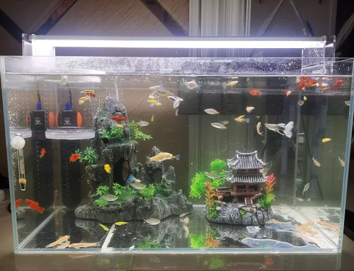 Miniatura 3 de AWXZOM Kit de decoración de acuario extra grande – "Templo antiguo en la montaña", decoraciones japonesas de acuario de resina, castillo, decoración