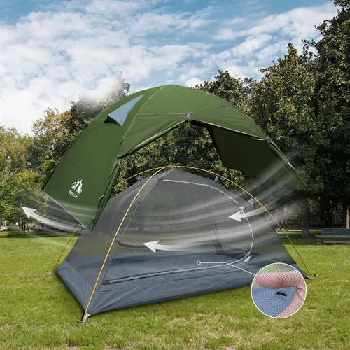 Miniatura 2 de Night Cat 2-Persons Backpacking Tent: Waterproof Lightweight Camping Tent for Two People Hiking Outdoor Mountain with Aluminum Poles and Rainfly