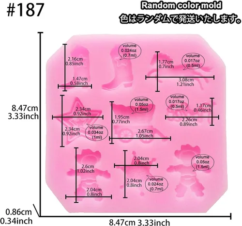 Miniatura 3 de FUNSHOWCASE Mini molde de silicona para dulces con tema de vaquero del salvaje oeste, para decoración de pasteles, manualidades, arcilla polimérica