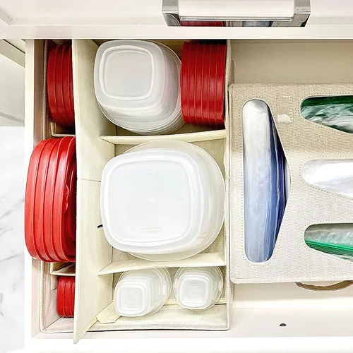 Miniatura 7 de Caja organizadora de contenedores de almacenamiento de alimentos, un organizador de cajones de cocina compatible con Rubbermaid, Glad Containers