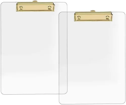 Miniatura 12 de JIARI Paquete de 4 portapapeles de acrílico transparente para oficina, tamaño A4, 8.6 x 12.2 pulgadas (negro, 4 unidades)