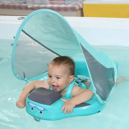Mambobaby Flotador con Cola Flotador de natación para bebé con toldo, entrenador de natación para bebés, entrenador de natación sólido, flotador de