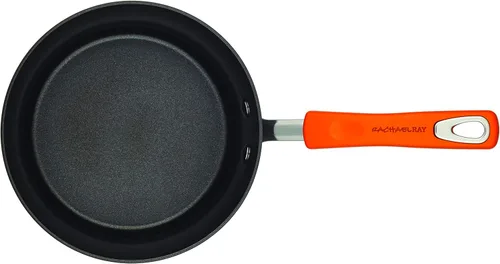 Miniatura 2 de Rachael Ray Brights - Cacerola antiadherente anodizada dura con tapa, 3 cuartos de galón, color gris con asas naranjas