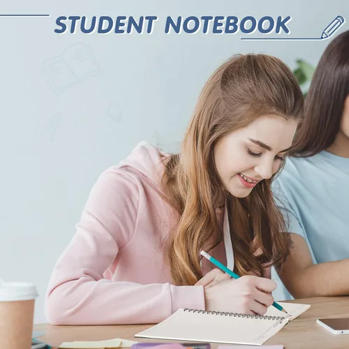 Miniatura 5 de Mimorou Paquete de 12 cuadernos en espiral de tapa dura con rayas universitarias A5 para suministros escolares de oficina, 100 páginas/50 hojas, 8.3
