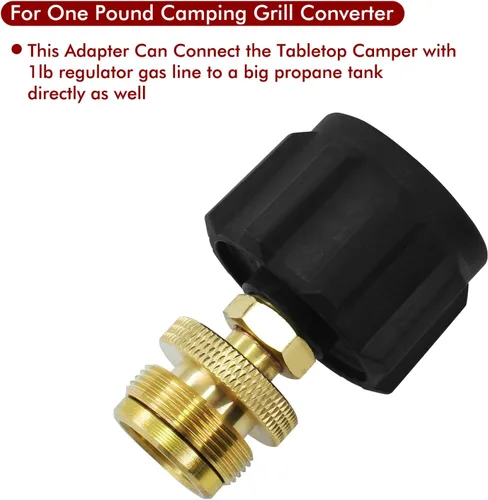 Miniatura 5 de MENSI Adaptador de cilindro de propano convertido a 1 "-20UNEF Adaptador de manguera flexible desechable para parrilla de barbacoa, calentador