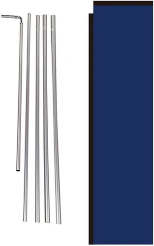 Miniatura 5 de Letrero de bandera rectangular de plumas para exteriores, color negro sólido, con kit de poste y punta de tierra