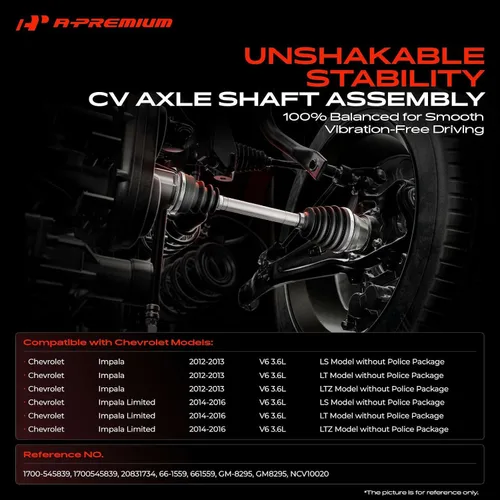 Miniatura 2 de A-Premium Conjunto de eje de transmisión CV Compatible con Chevrolet Impala 2012-2013, Impala Limited 2014-2016, V6 3.6L, lado del conductor