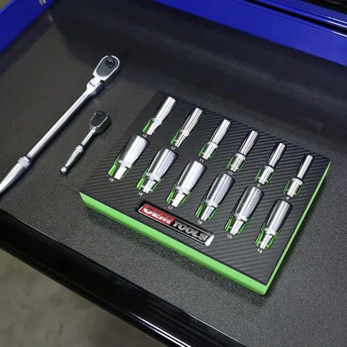 Miniatura 8 de OEMTOOLS 23981 Juego de 12 piezas de dados profundos 3/8, juego de llaves métricas de 0.315 in a 0.748 in, dados de acero aleado tratados