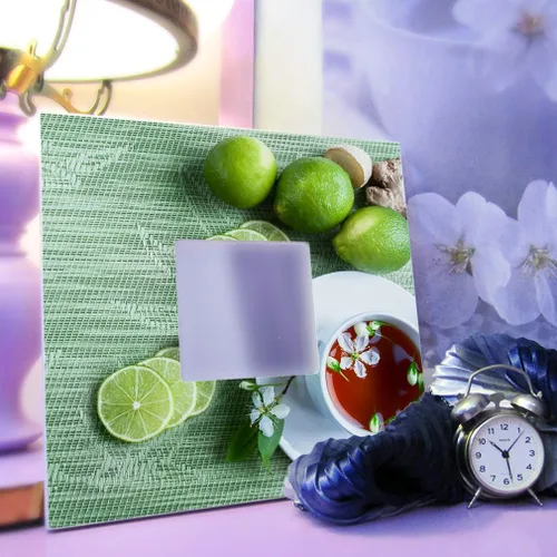 Miniatura 3 de Limas frescas Jengibre Taza de té de hierbas cítrico con espejo enmarcado en la pared Impreso Alimentos Arte Cocina Decoración del Hogar Regalo