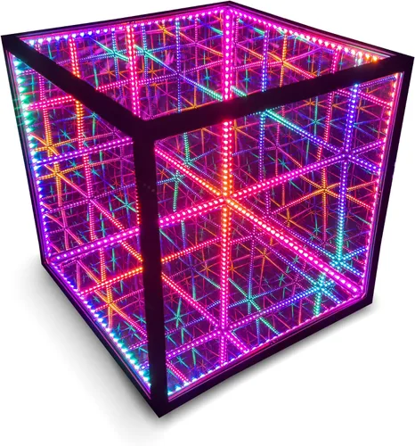 Miniatura 11 de La Compañía de Iluminación Hyperspace HyperCube Infinity Cube LED Light - Lámpara de Escritorio de Mesa Reactiva al Sonido de 10 Pulgadas - Lámpara