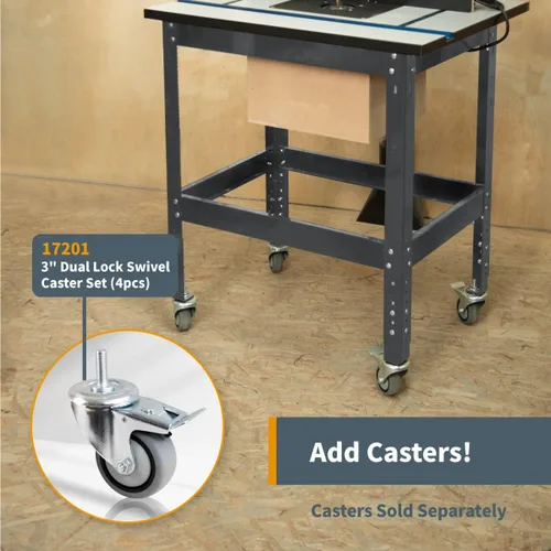 Miniatura 4 de POWERTEC Soporte de herramientas, soporte de mesa de enrutador resistente de 400 libras con pies de nivelación ajustables para sierra ingletadora
