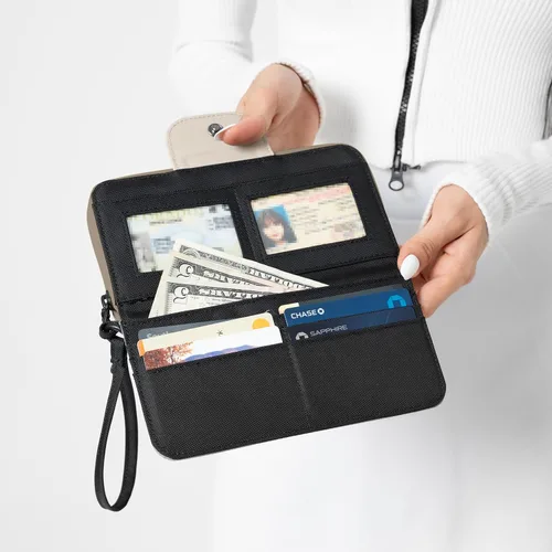 Miniatura 22 de Sherpani Tulum, cartera grande de nailon con cremallera alrededor, cartera con tarjetero organizador para mujer