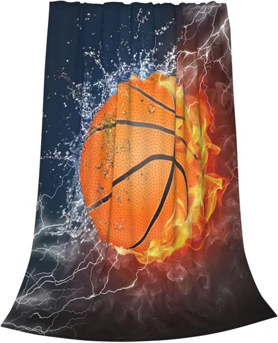 Manta de baloncesto para niños y niños, manta de franela antibolitas, manta de franela deportiva suave y cálida, ropa de cama acogedora para todas