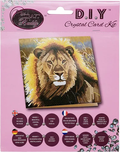 Miniatura 4 de CRYSTAL ART Kit de tarjetas de león en reposo 7.1 x 7.1 in