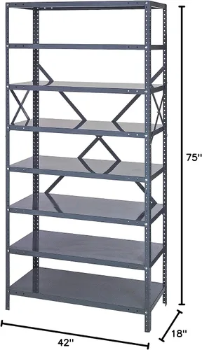 Miniatura 229 de Quantum QSBU-245BK Heavy Duty Shelving Unit with (7) Shelves and (24) QUS245 Black Bins for Garage Warehouse Storage Distribution 400 lb Load