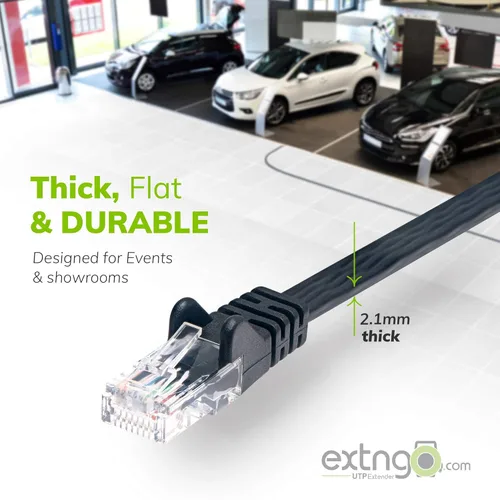 Miniatura 4 de Extensor de cable Ethernet CAT6 retráctil de 33 pies - Cable de red portátil plano con conectores RJ45 macho-hembra, velocidad de 1 Gbps, carrete UTP