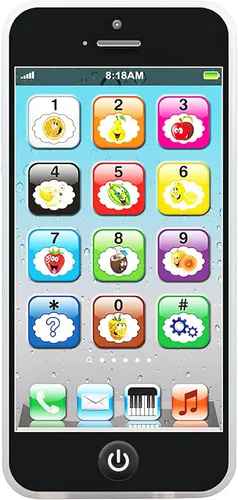 Teléfono celular de juguete para aprendizaje con 8 funciones y luces deslumbrantes para bebés de 12 a 18 meses de edad y niños de 1 a 3 años, negro 3