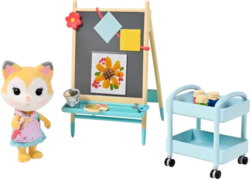 Sunny Days Entertainment Honey Bee Acres - Pintura y arte de color divertido - Juego de casa de muñecas de 13 piezas con figura exclusiva de zorro |