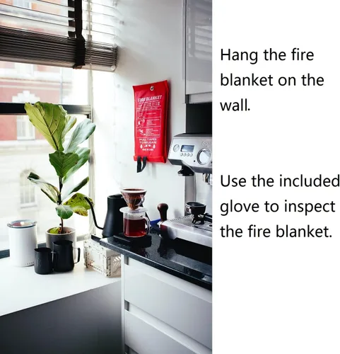 Miniatura 9 de Leberna Paquete de 5 mantas contra incendios de 39.9 x 39.3 pulgadas Mantas de fibra de vidrio para incendios de emergencia para personas