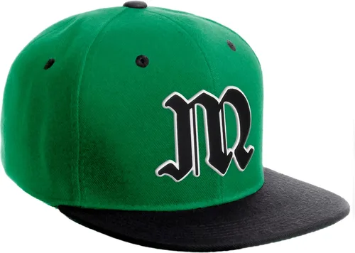Miniatura 737 de Daxton Gorra clásica con visera de billete plano con letras del alfabeto inglés antiguo de la A a la Z