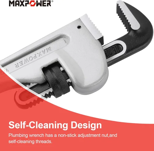 Miniatura 5 de MAXPOWER Llave de tubo de 18 pulgadas, llave de plomería de aluminio resistente