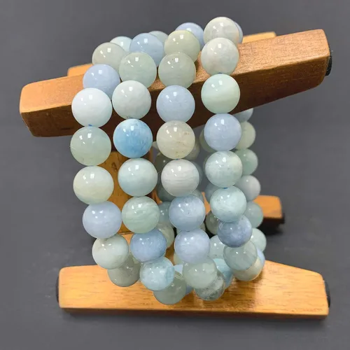 Miniatura 300 de Gem Avenue Handmade Round Bead Stretch Bracelet Unisex Natural Stone Beaded Jewelry for Men & Women, Elastic Wristband for Daily Wear