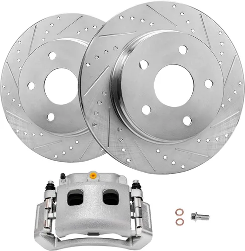 Miniatura 29 de Detroit Axle - Rotores de freno delanteros perforados y ranurados + repuesto de pinza de freno lateral del conductor para Honda Odyssey Acura MDX