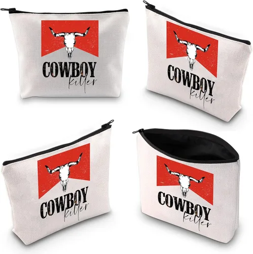 Miniatura 7 de BLUPARK Cowboy Killer Bolsa de cosméticos Western Cowgirl Regalo Mujeres Salvaje Vintage Western Rodeo Bolsa con cremallera Bolsa Gráfica Bull