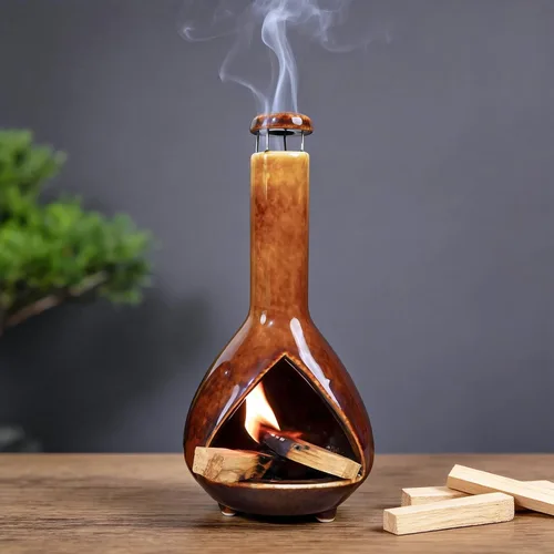 Miniatura 15 de MOUGIGI Soporte de cerámica prémium para palosanto y cuenco para difuminar, mini chiminea, quemador multiusos para palitos de salvia, conos