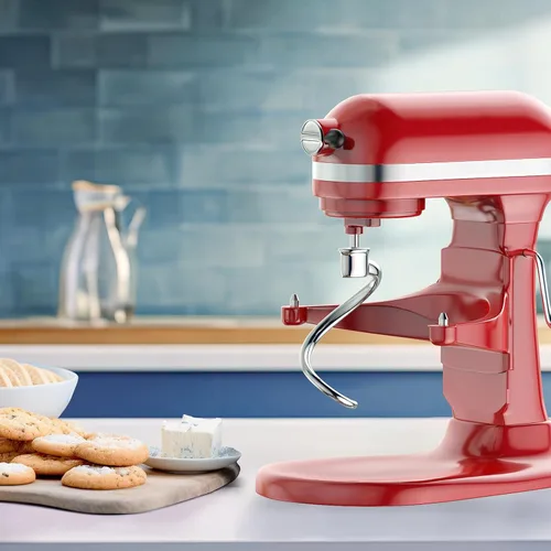 Miniatura 7 de Gancho de masa en espiral de acero inoxidable para mezcladores de pie Kitchenaid 5Plus y 6QT con sistema de elevación de tazón, gancho de masa